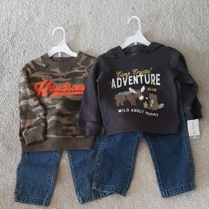 Carter's Camouflage and Adventure Hoodie Sets 2T NWT